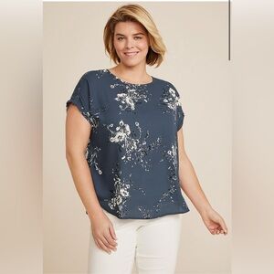 Maurices Delton Zipper Back Blouse